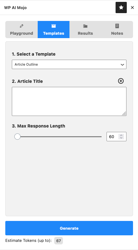 AI Mojo – ChatGPT / GPT-3 Playground for WordPress