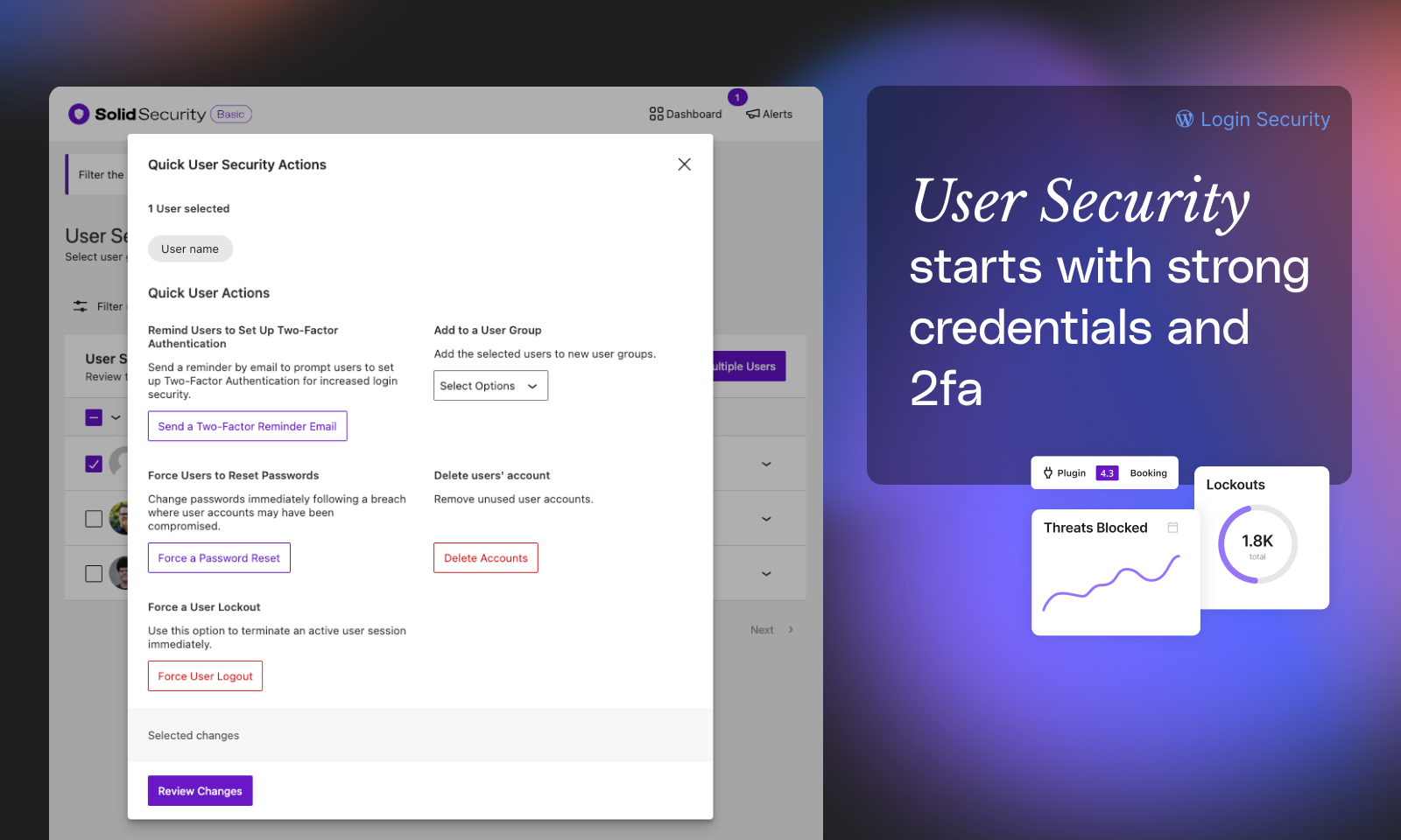 Solid Security – Password, Two Factor Authentication, and Brute Force Protection
