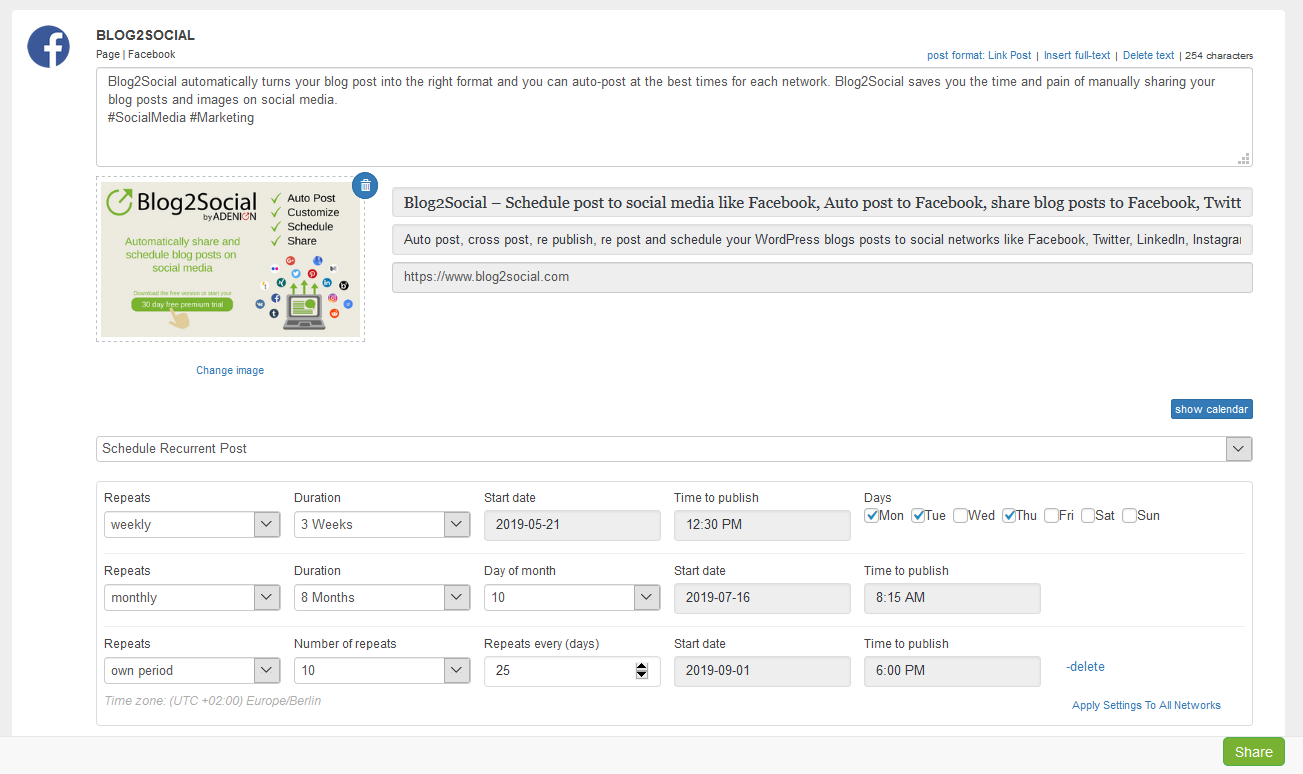 Blog2Social: Social Media Auto Post & Scheduler