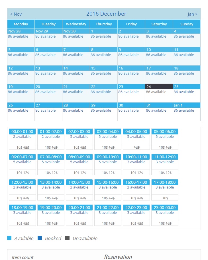 Booking calendar, Appointment Booking System