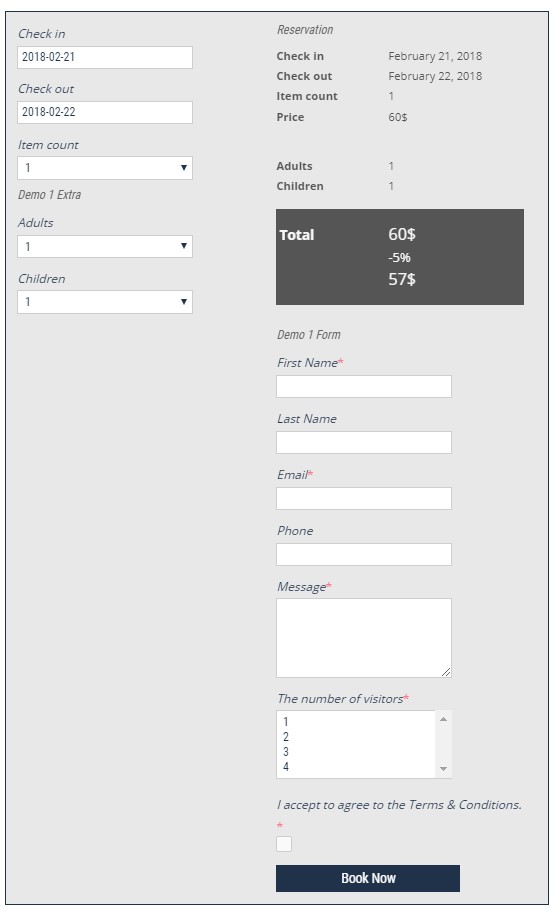 Booking calendar, Appointment Booking System