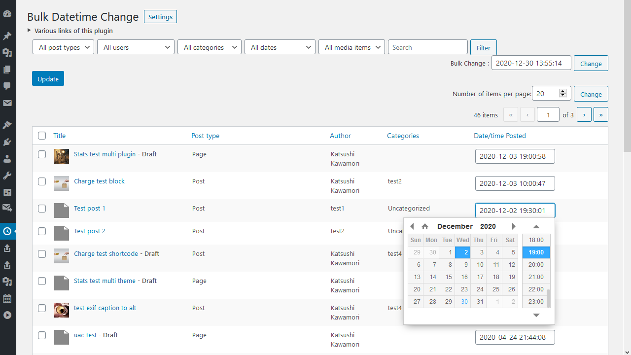 Bulk Datetime Change