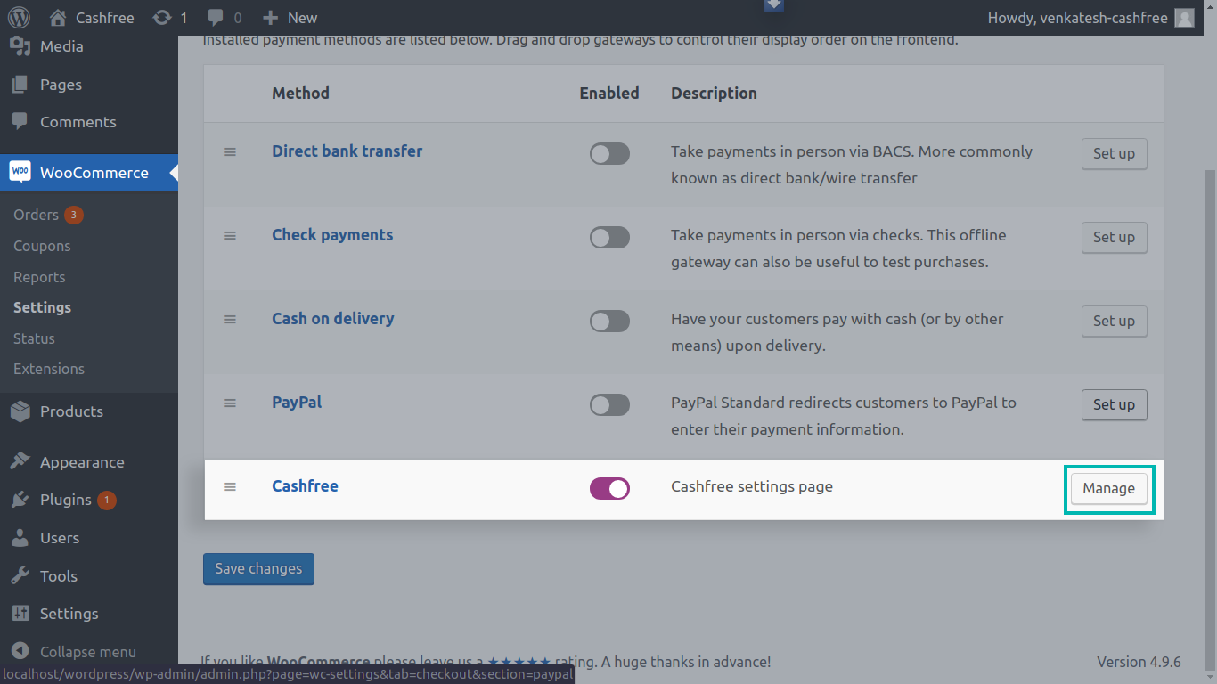 Cashfree for WooCommerce
