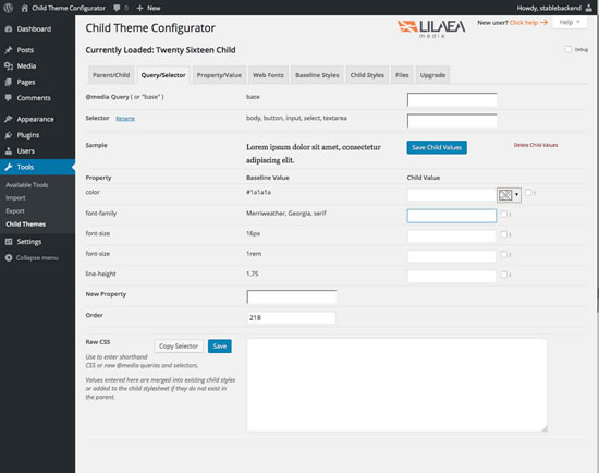 Child Theme Configurator