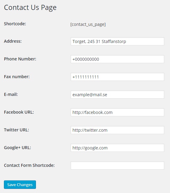 Contact Us Page