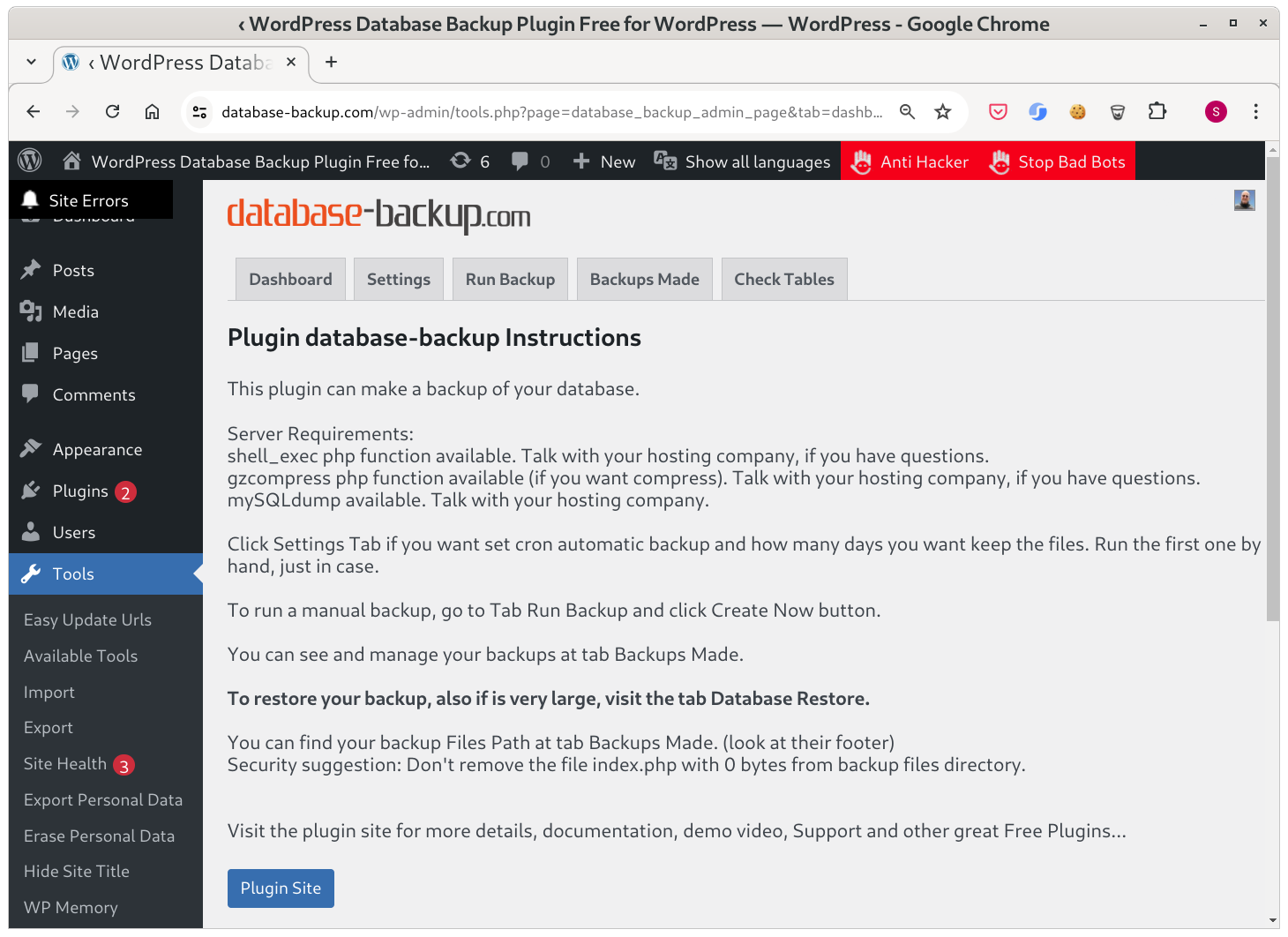 Database Backup and check Tables Automated With Scheduler 2024