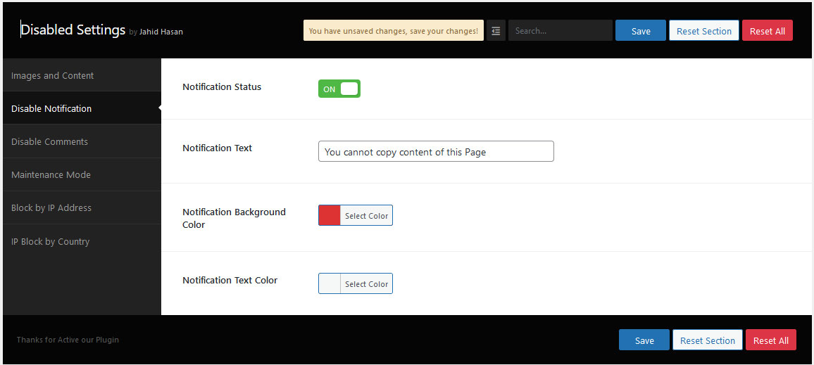 Disabled Source, Disabled Right Click and Content Protection