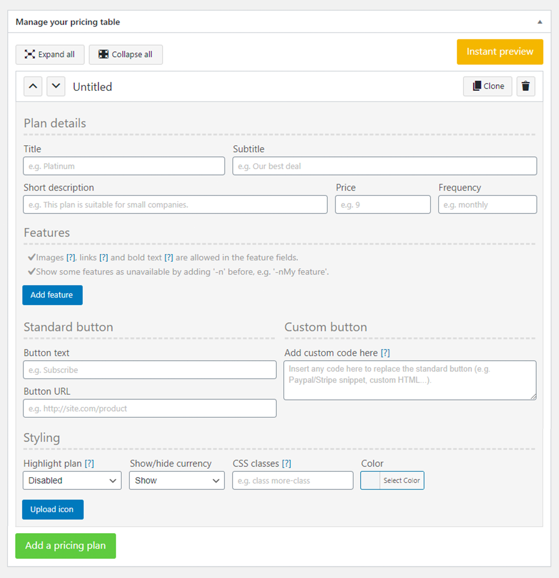 Responsive Pricing Table