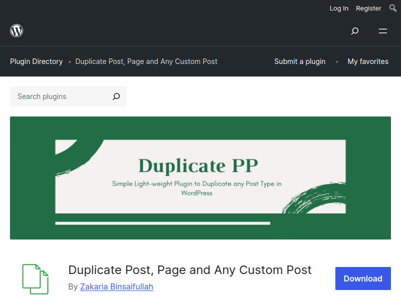 Duplicate Post, Page and Any Custom Post