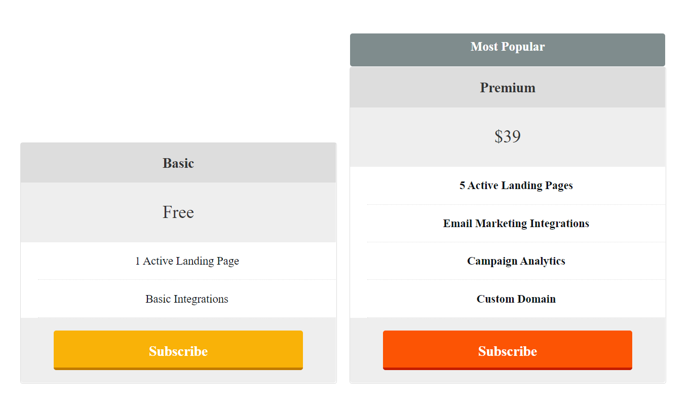 Pricing Tables WordPress Plugin &#8211; Easy Pricing Tables