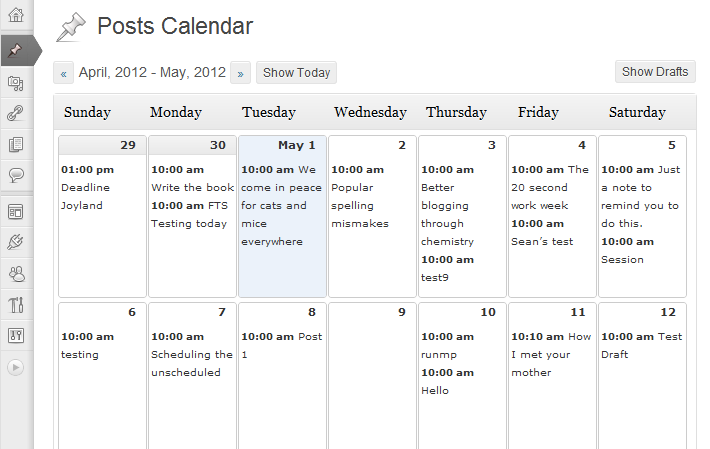 Editorial Calendar