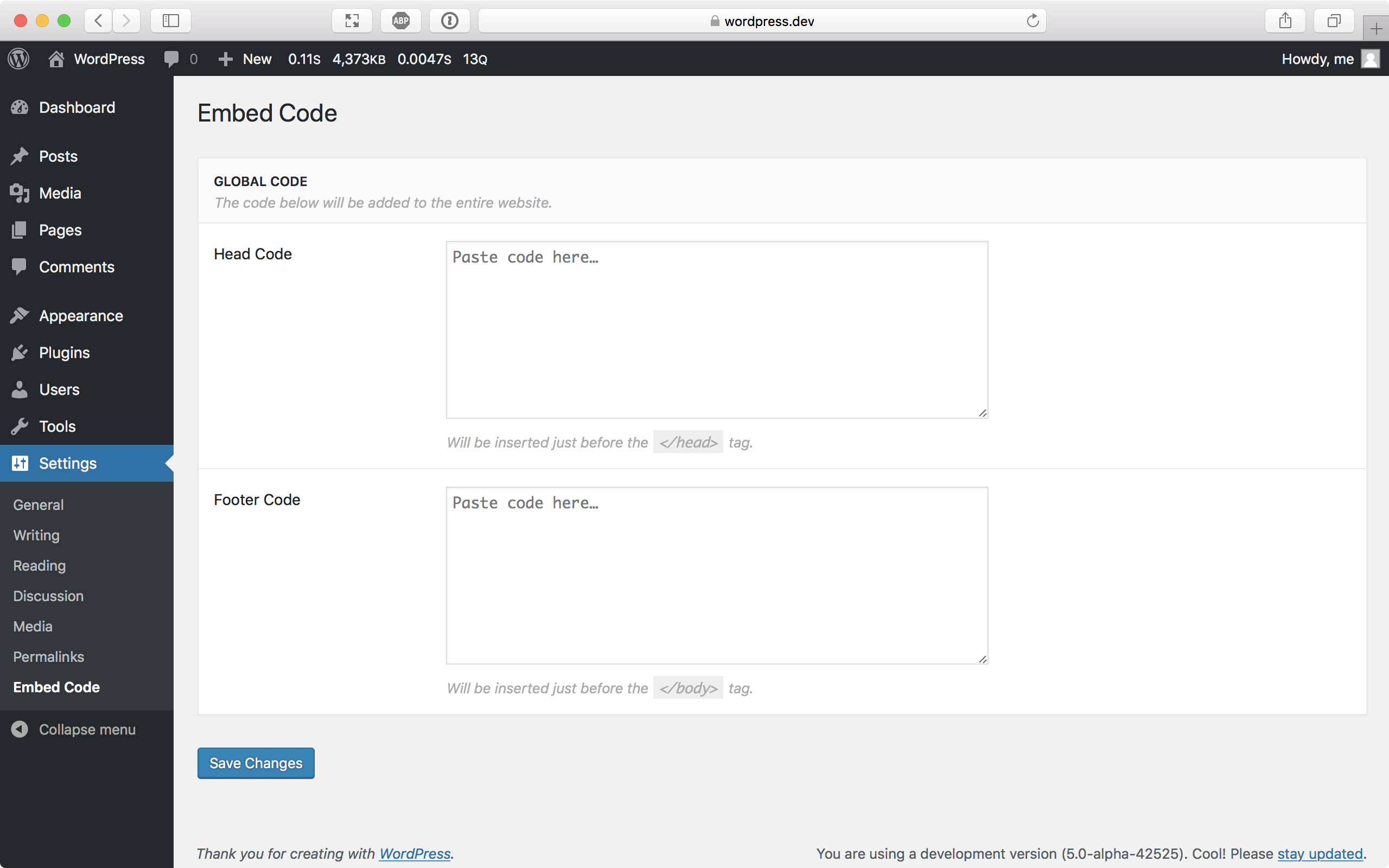 Embed Code – Headers & Footers by DesignBombs