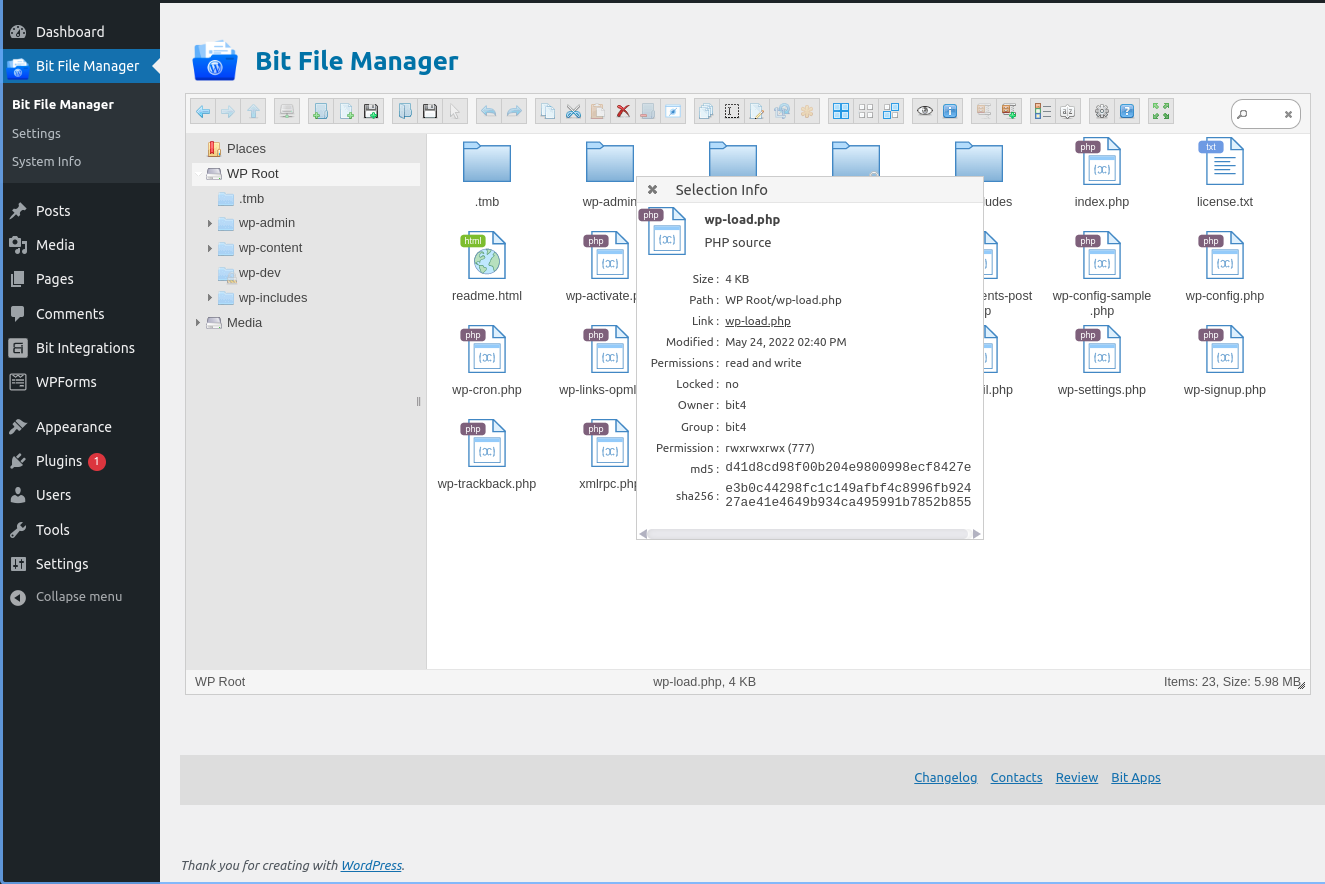 Bit File Manager – 100% Free & Open Source File Manager and Code Editor for WordPress