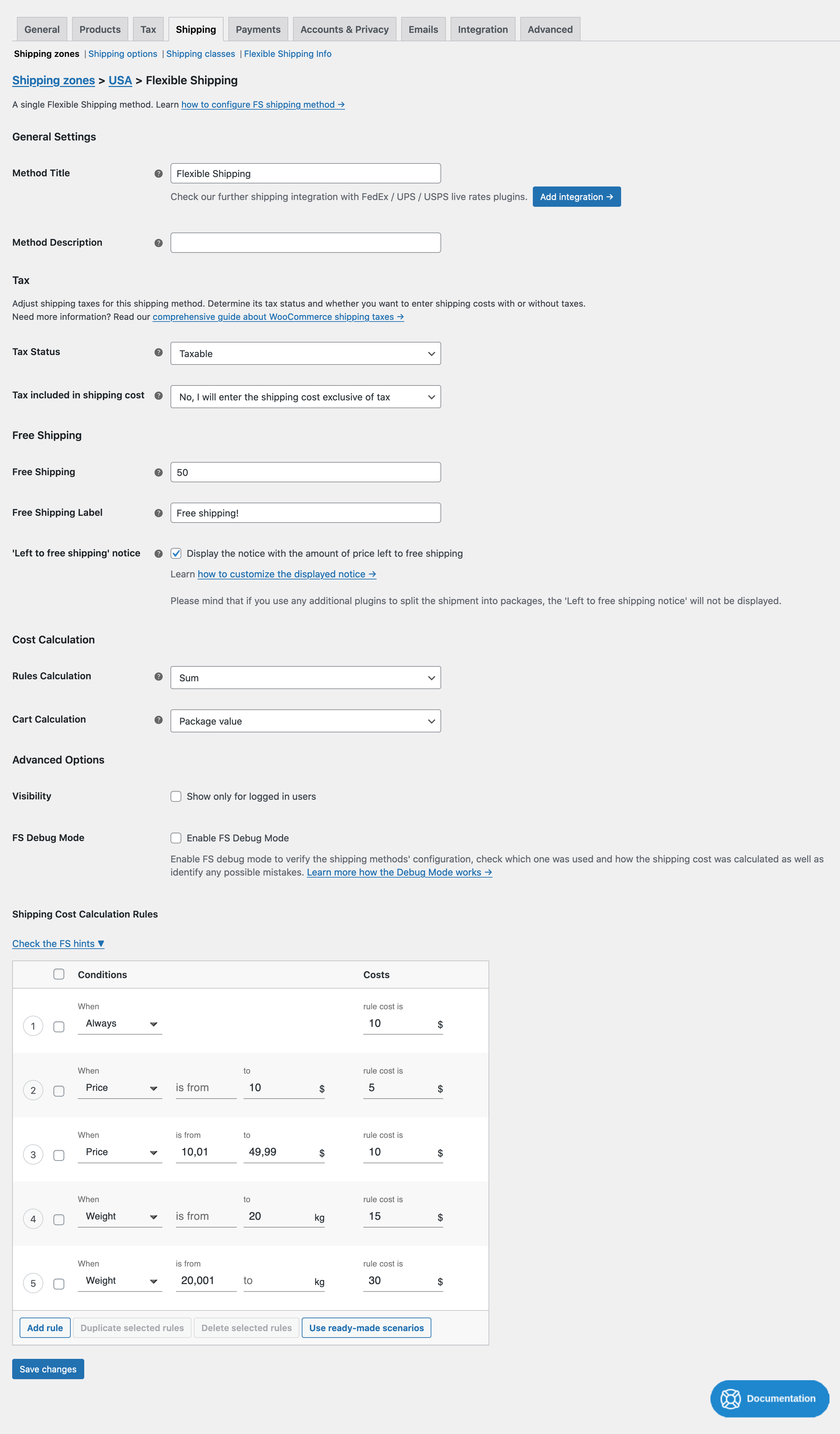 Table Rate Shipping Method for WooCommerce by Flexible Shipping