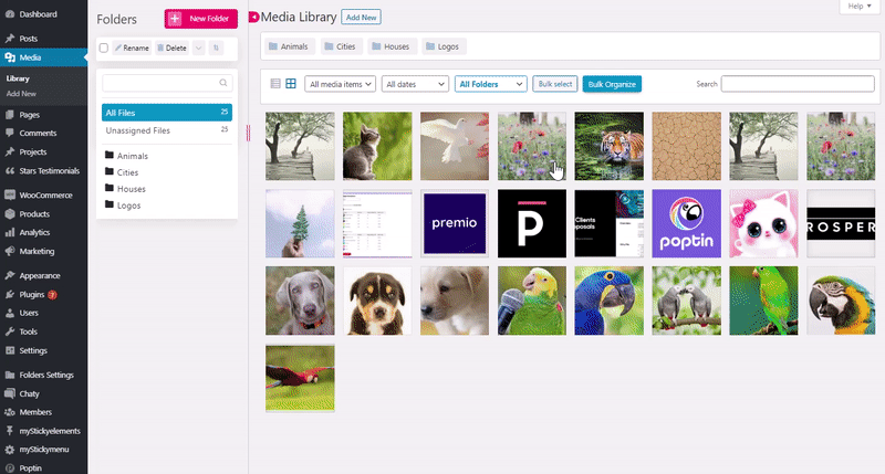 Folders – Unlimited Folders to Organize Media Library Folder, Pages, Posts, File Manager