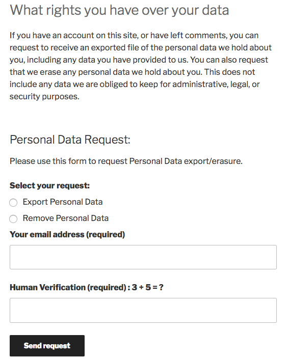 GDPR Data Request Form