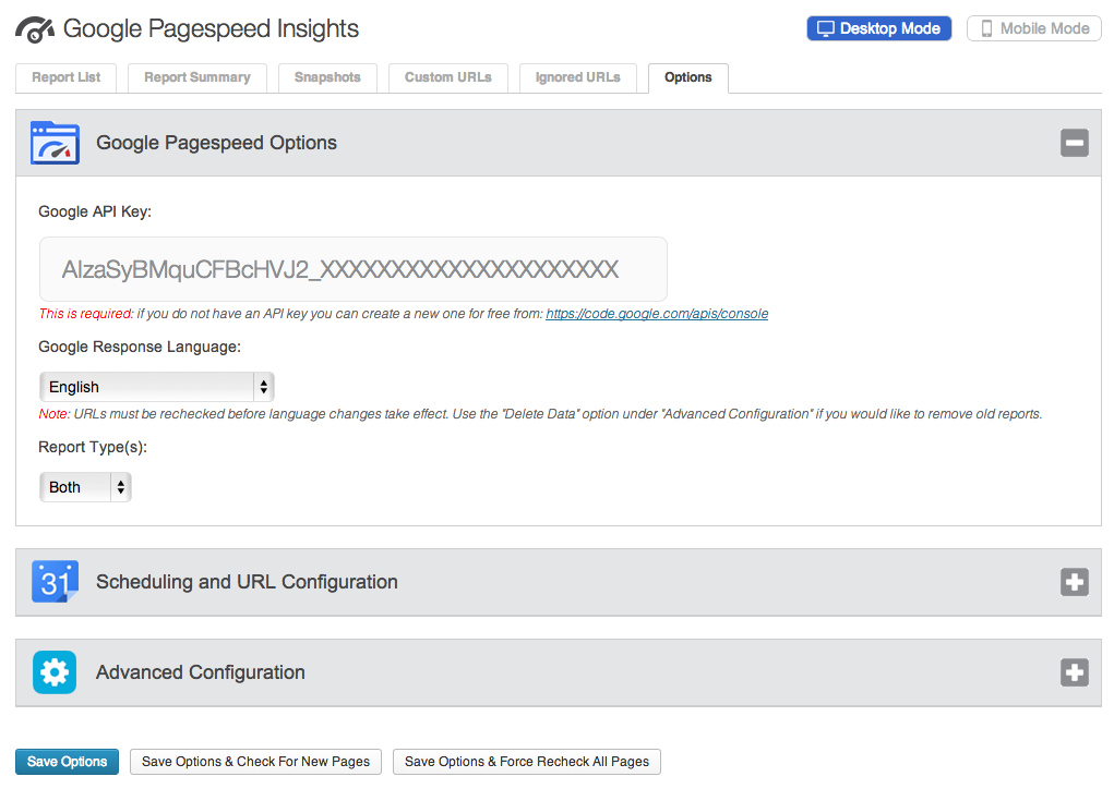 Insights from Google PageSpeed