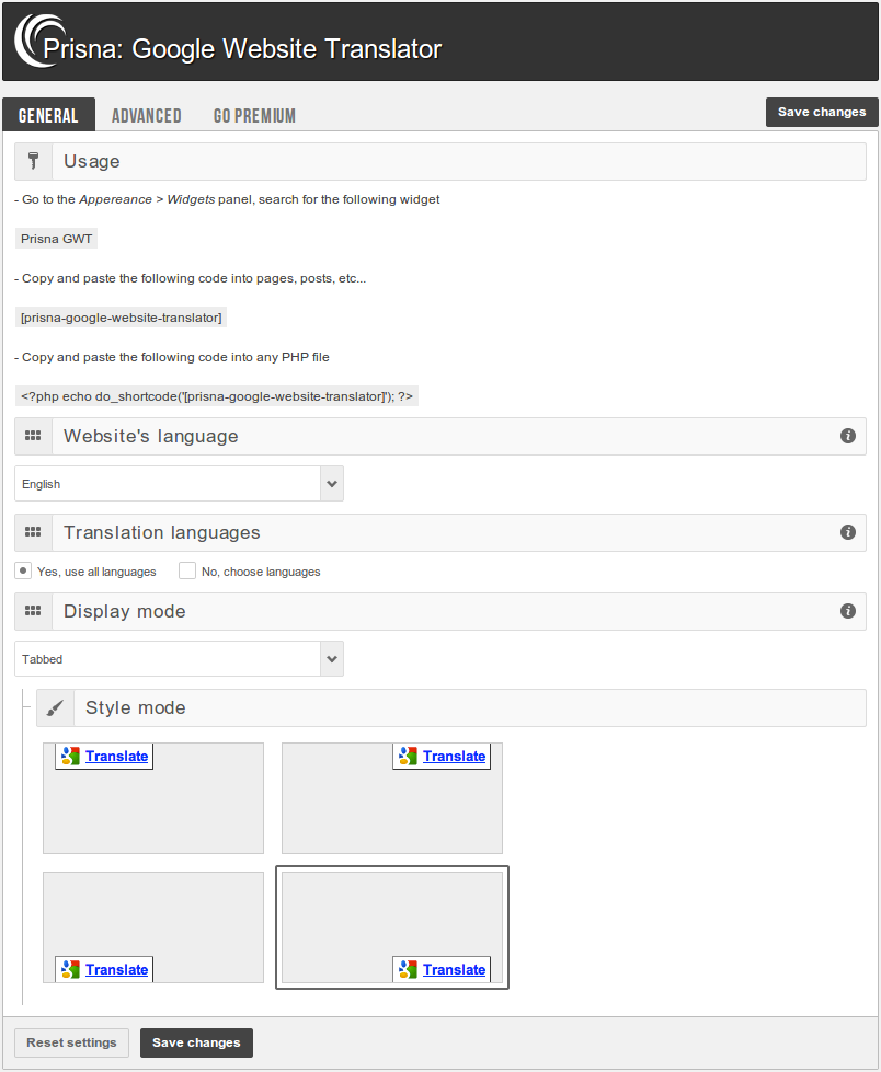 Prisna GWT – Google Website Translator