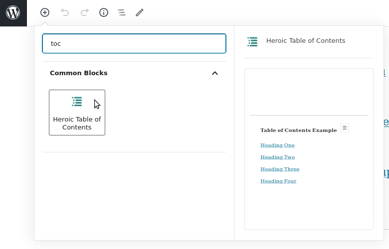 Heroic Table of Contents