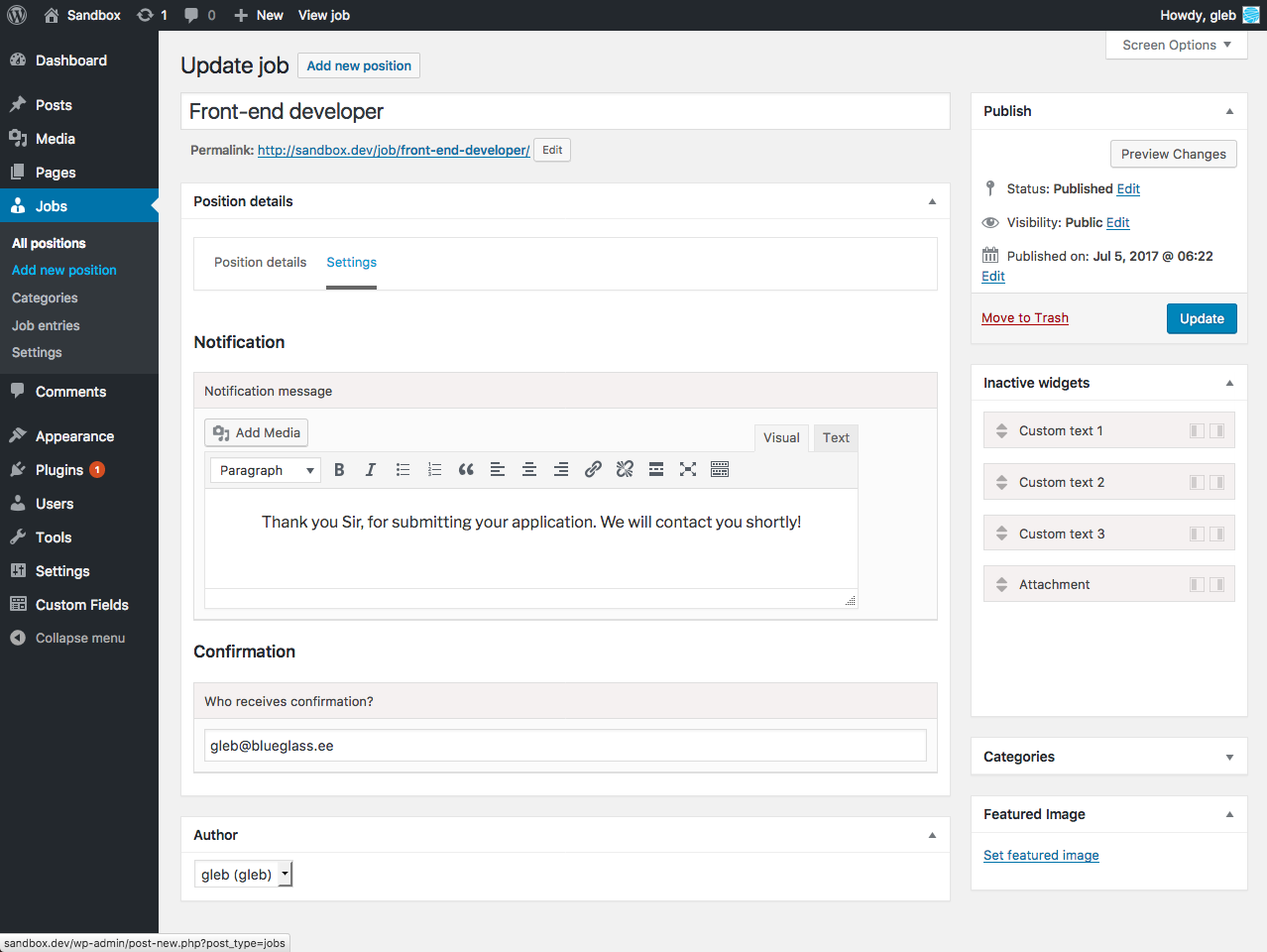 Jobs for WordPress