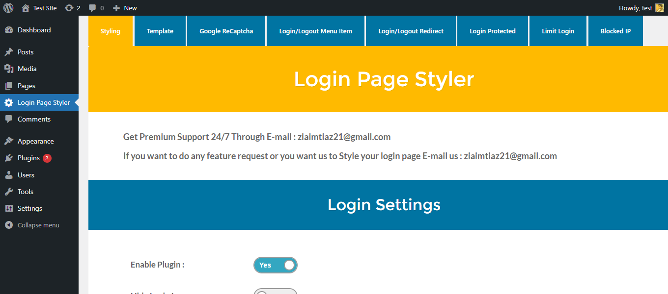 WordPress Login Page Admin Login Styler &#8211; Custom Login Page Theme Customizer &#8211; Google reCaptcha Login Captcha &#8211; Redirect After Login And Logout