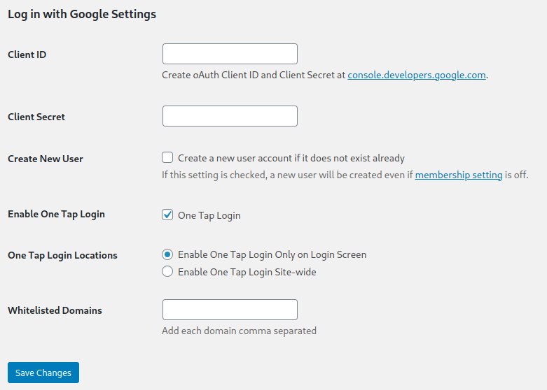 Log in with Google