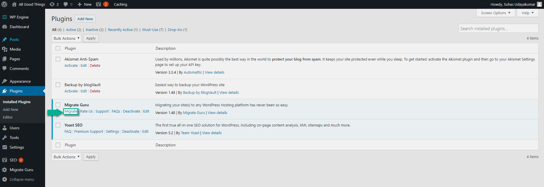 WordPress Migration & Clone Free : Migrate Guru