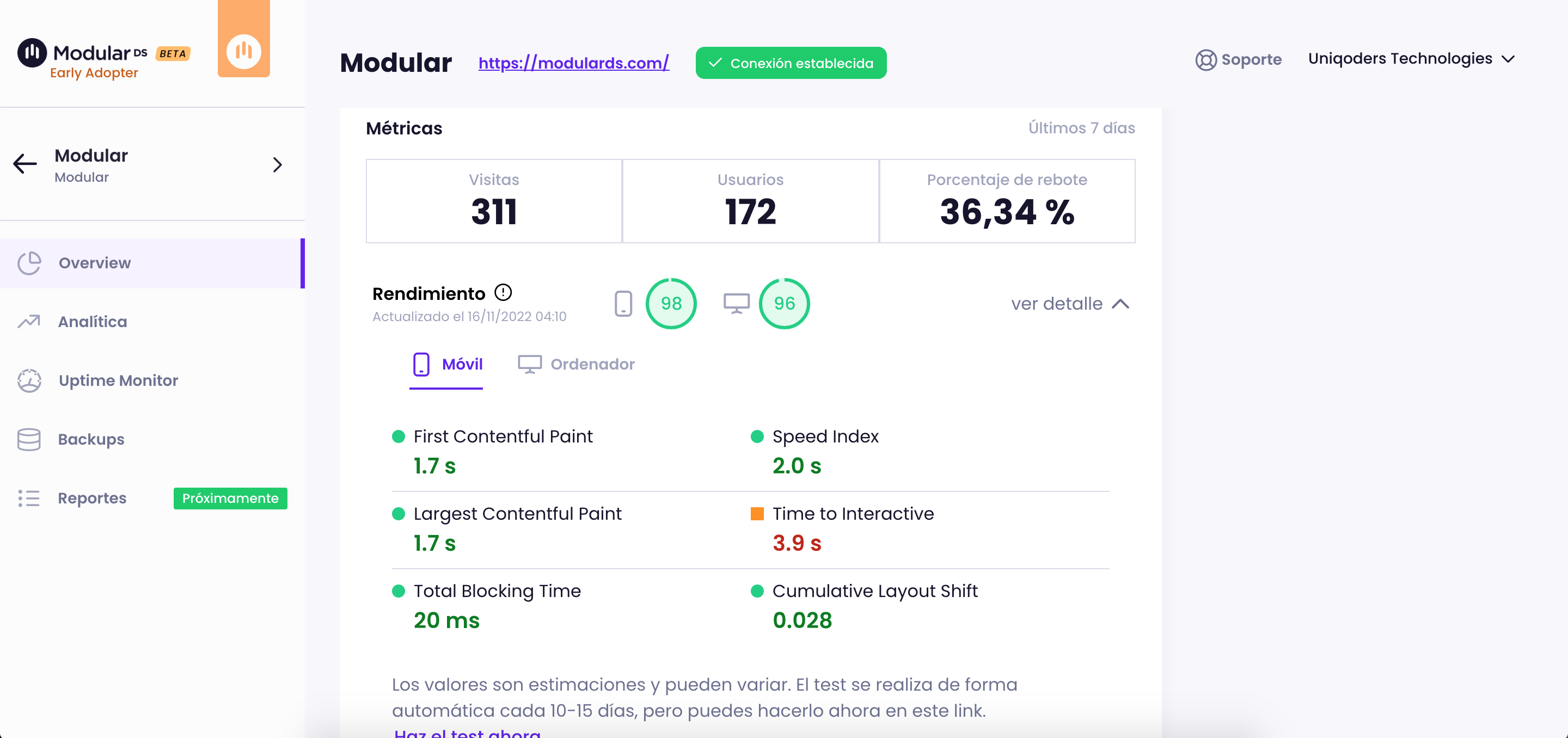 Modular DS: Manage all your websites from a single dashboard