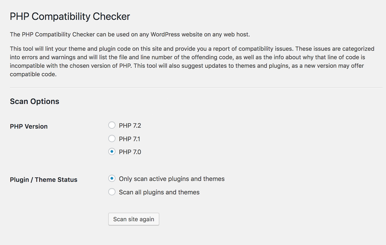 PHP Compatibility Checker