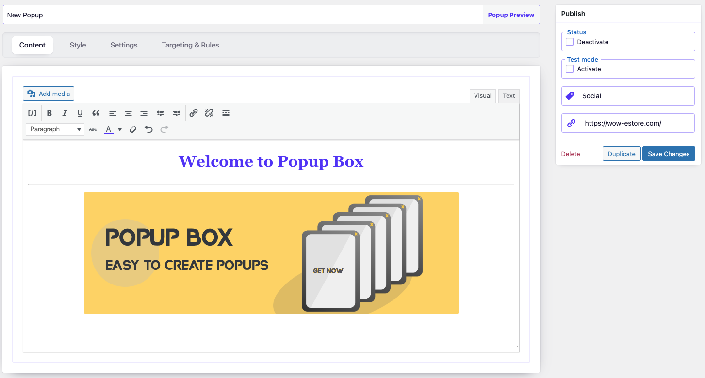 Popup Box – new WordPress popup plugin
