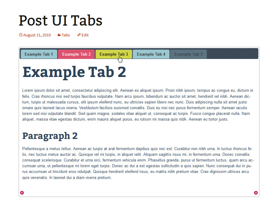 Post UI Tabs