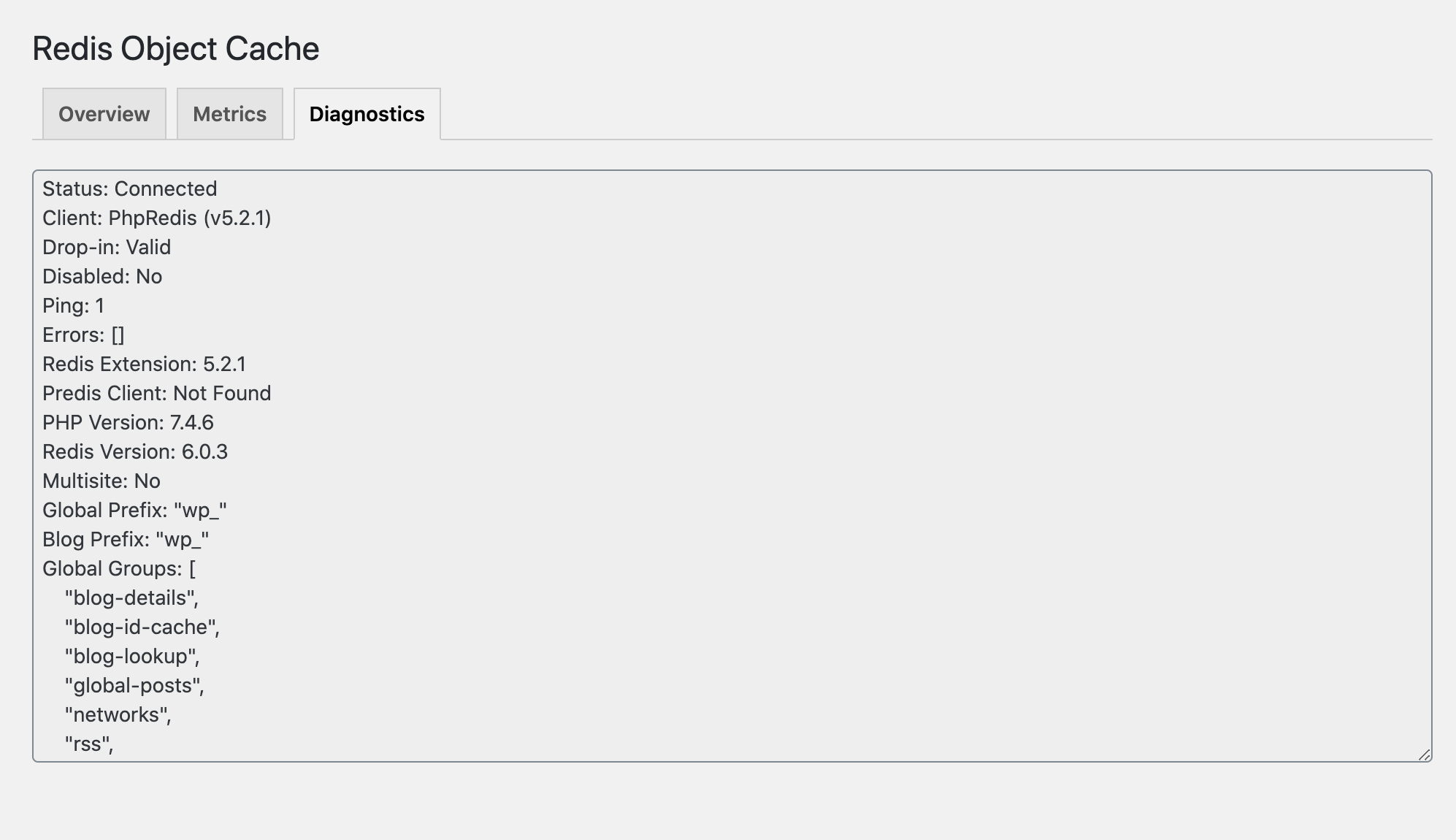 Redis Object Cache