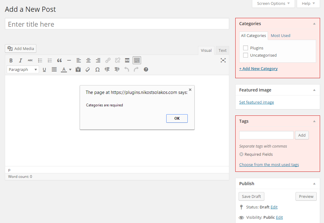Required Fields
