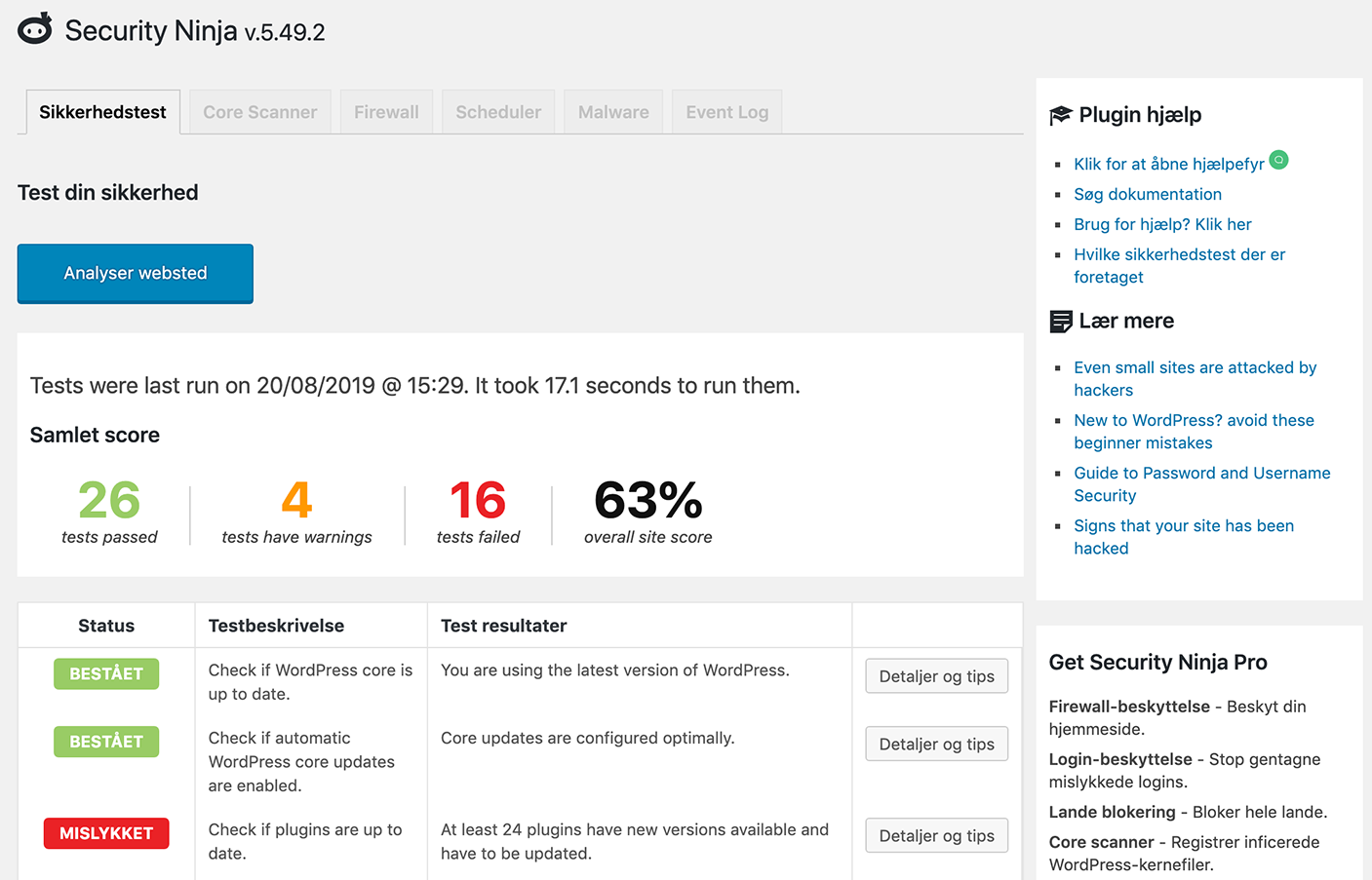 Security Ninja &#8211; Secure Firewall &amp; Secure Malware Scanner