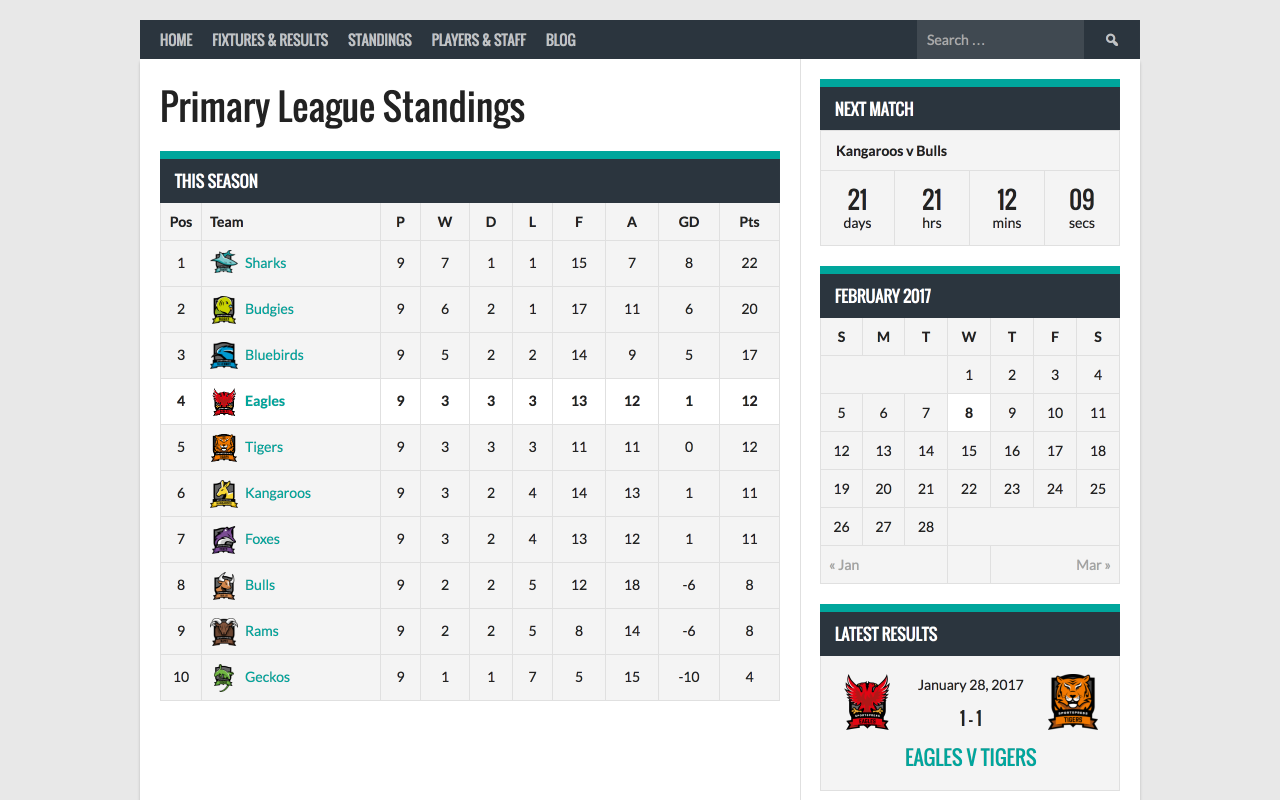 SportsPress – Sports Club & League Manager