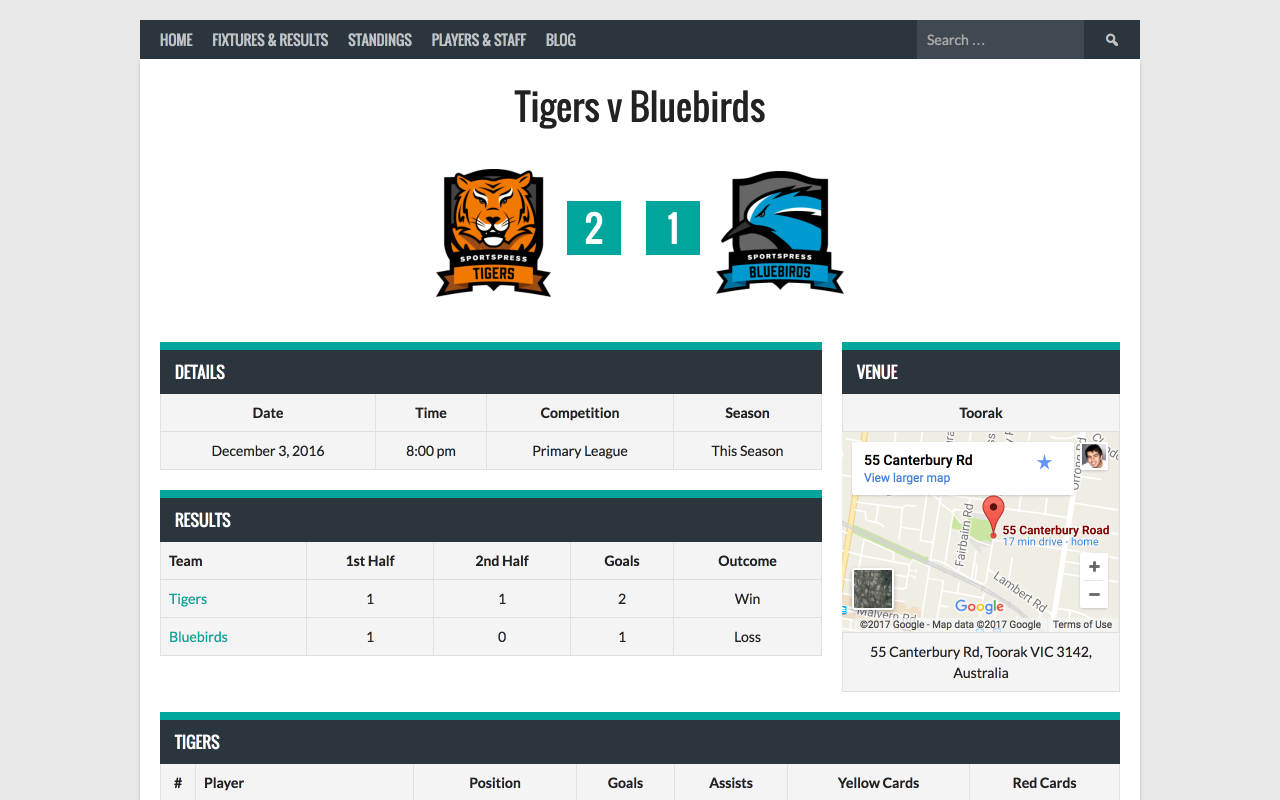 SportsPress – Sports Club & League Manager