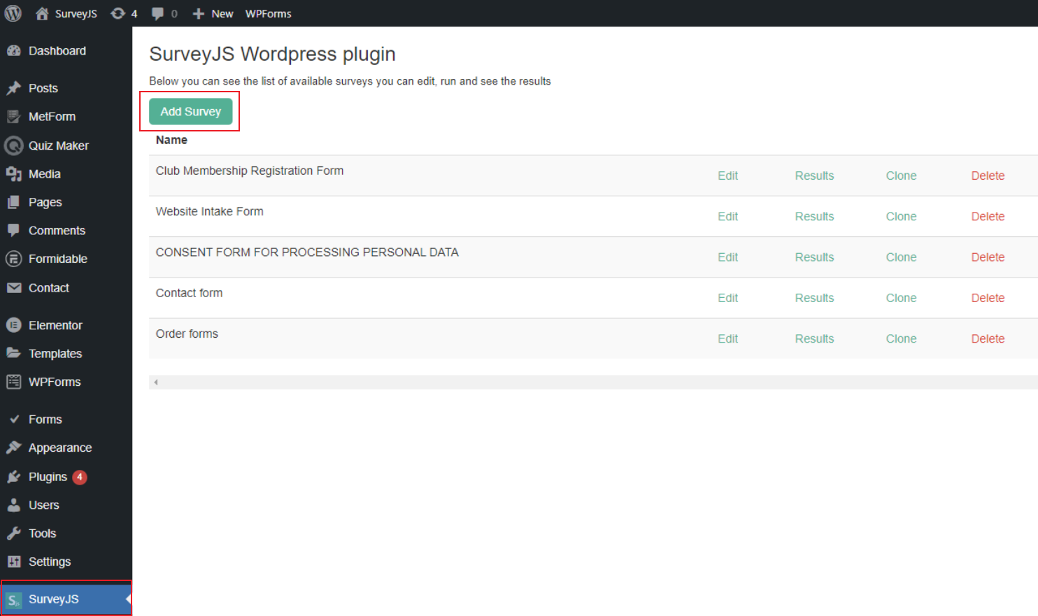 SurveyJS: Drag & Drop WordPress Form Builder to create, style and embed multiple forms of any complexity