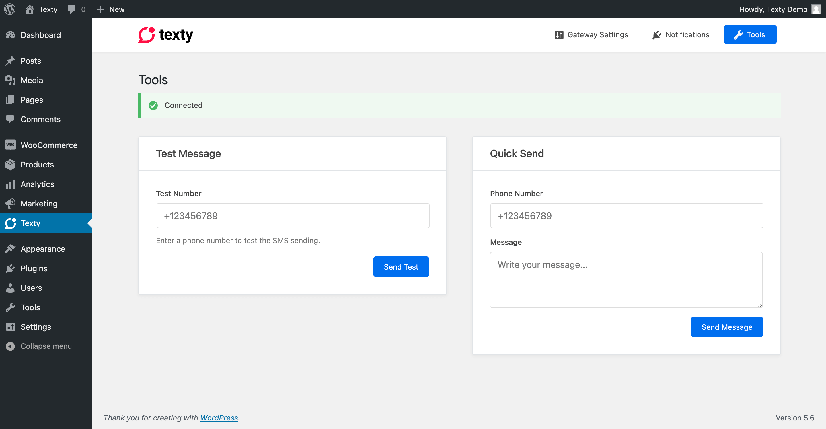 Texty – SMS Notification for WordPress, WooCommerce, Dokan and more