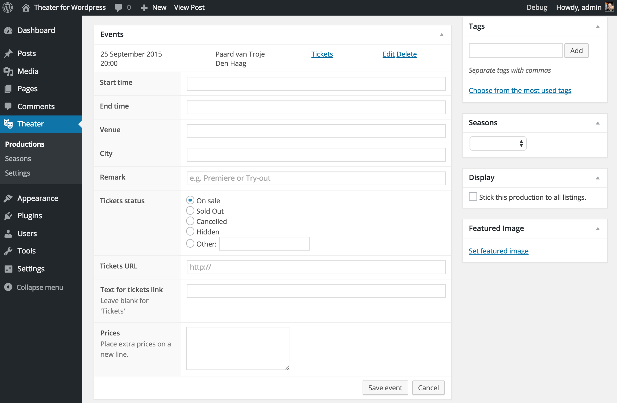 Theater for WordPress