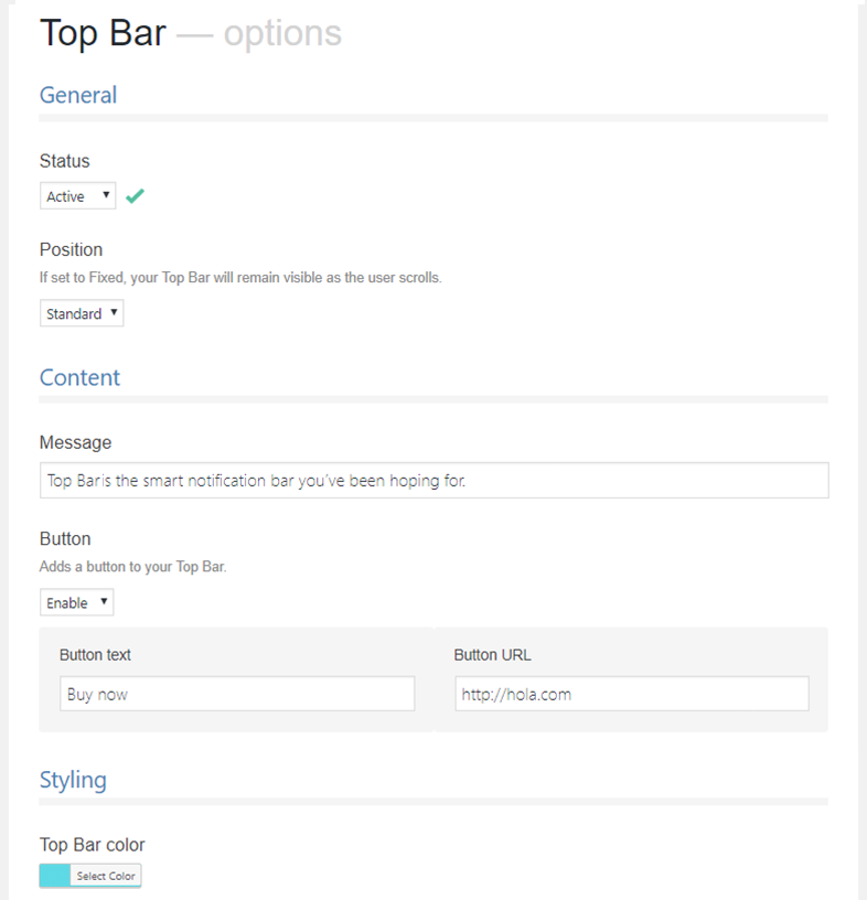 Top Bar