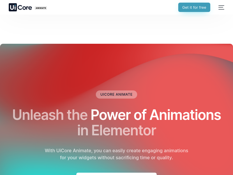 UiCore Animate – Free Elementor Animations, Transitions and interactions addon