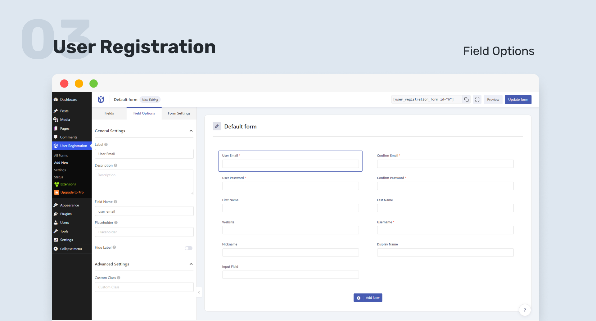 User Registration – Custom Registration Form, Login Form, and User Profile WordPress Plugin
