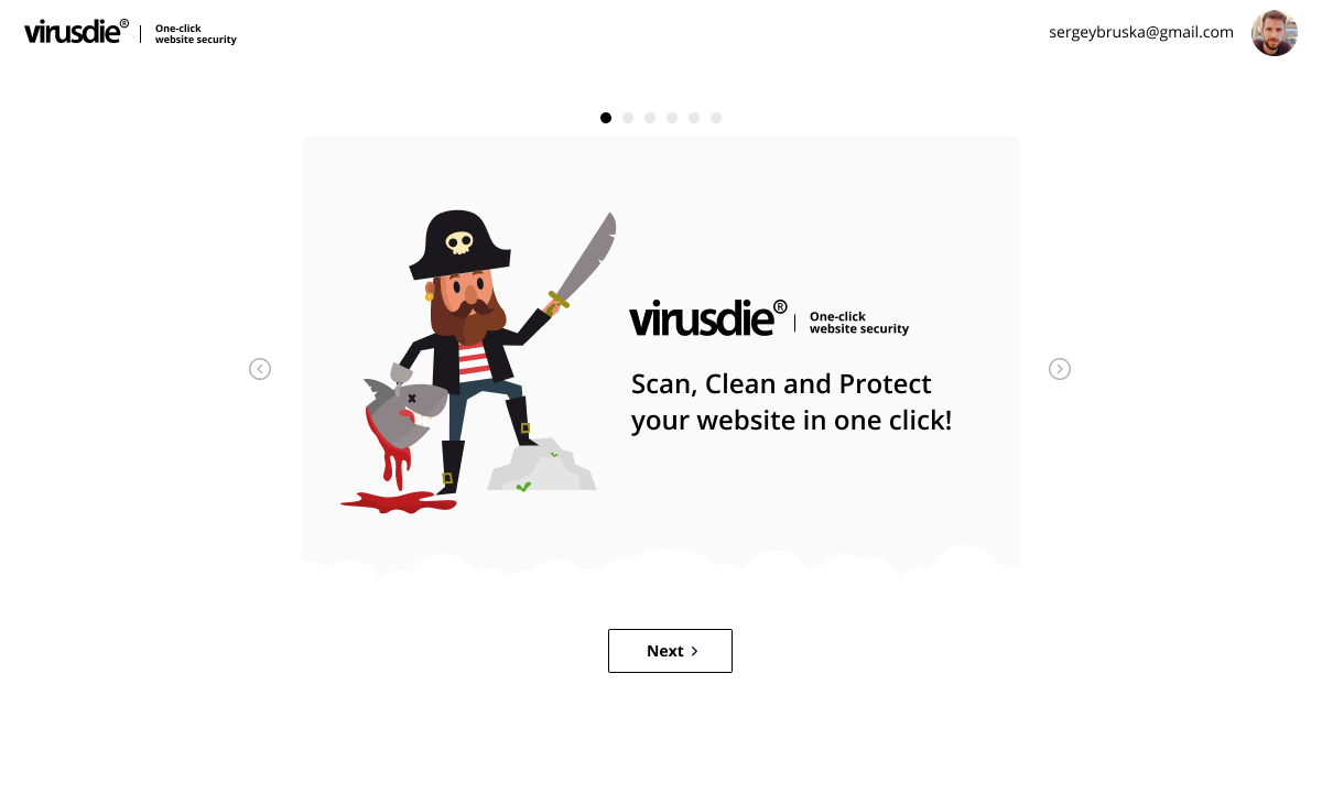 Virusdie – One-click website security