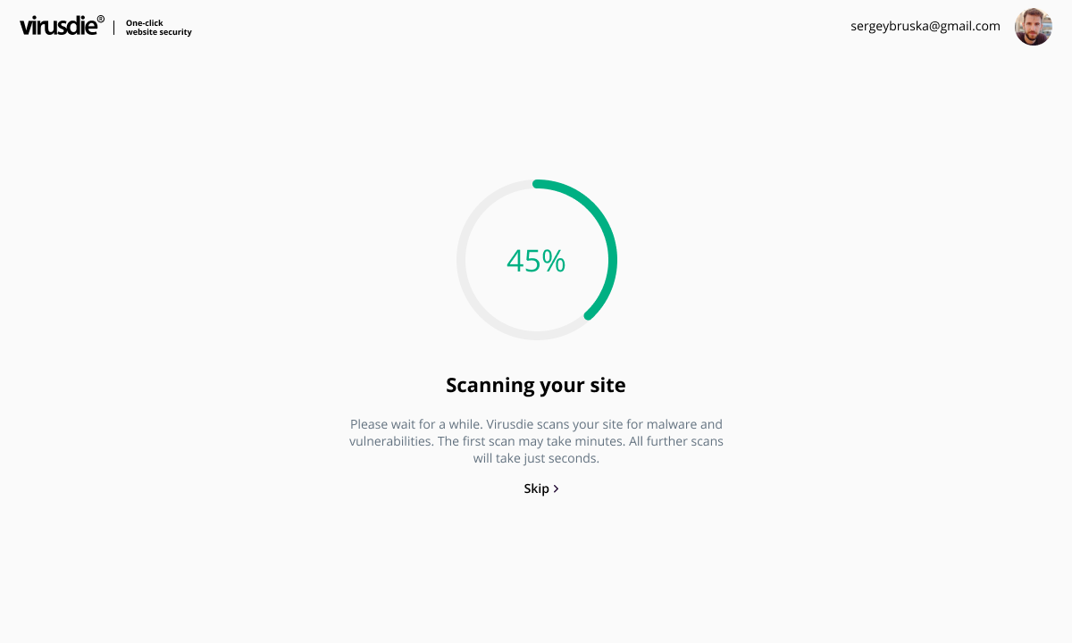 Virusdie – One-click website security
