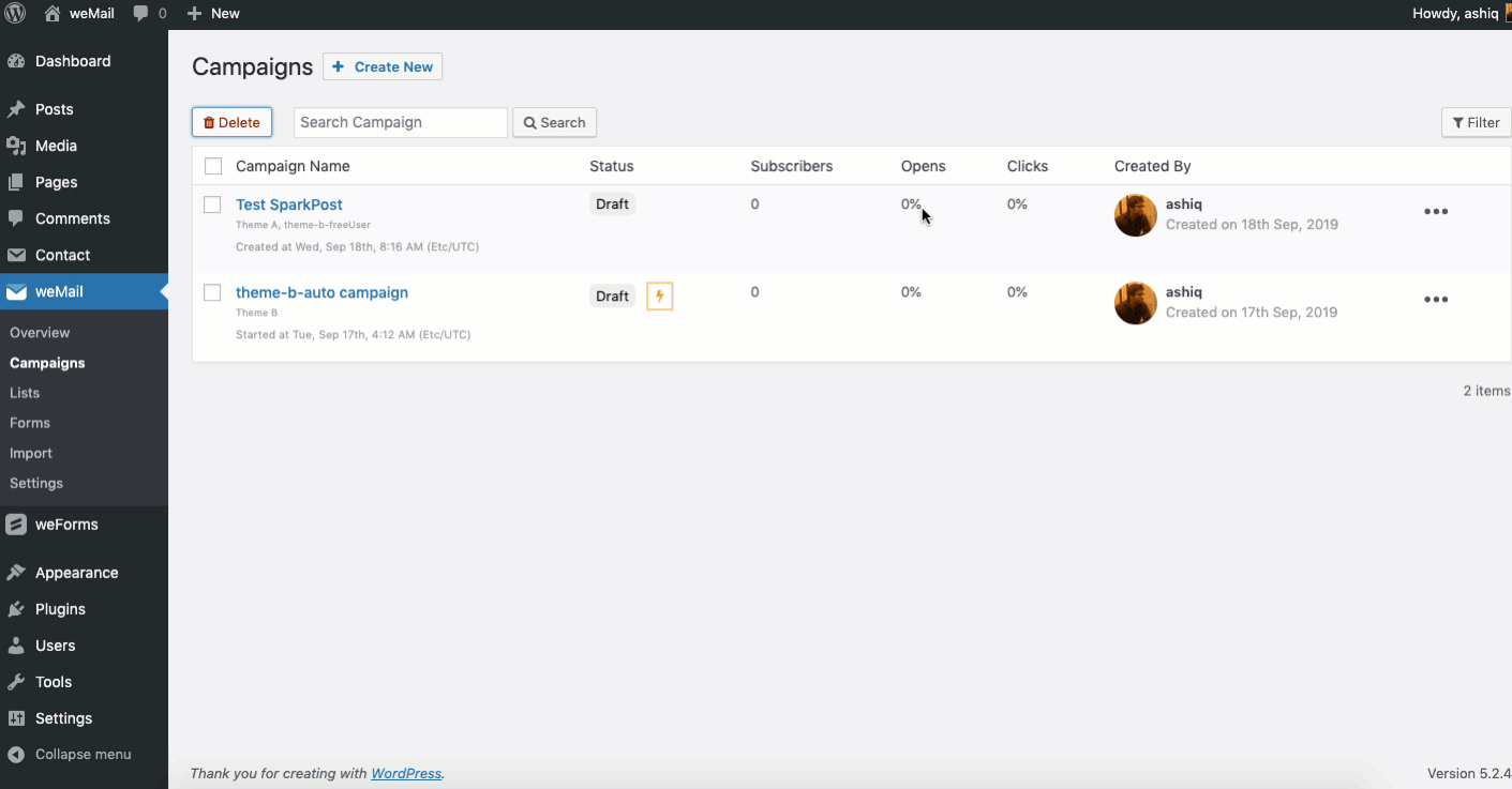 weMail – Email Marketing, Newsletter, Optin Forms, Subscribers WordPress Plugin