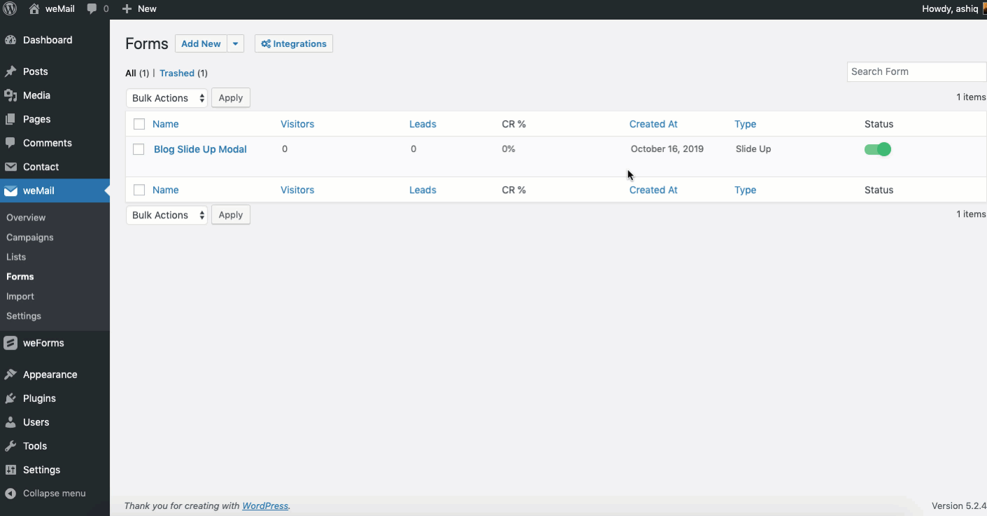 weMail – Email Marketing, Newsletter, Optin Forms, Subscribers WordPress Plugin