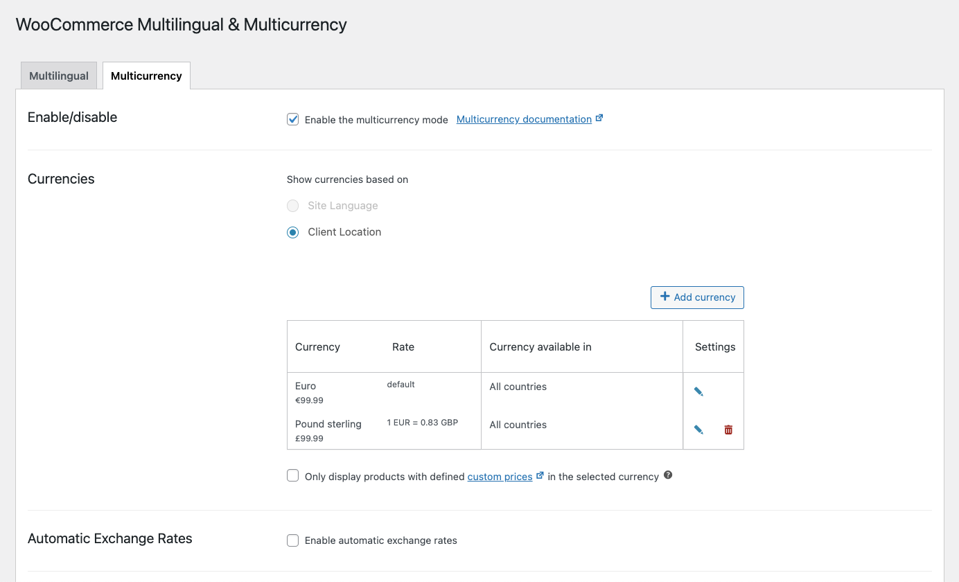 WooCommerce Multilingual & Multicurrency with WPML