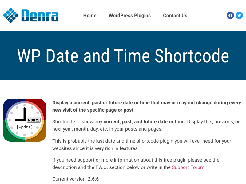 WP Date and Time Shortcode