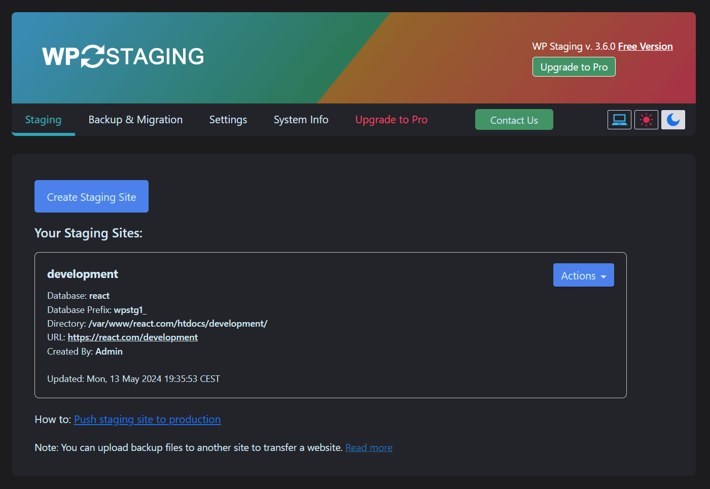 WP STAGING WordPress Backup Plugin – Migration Backup Restore