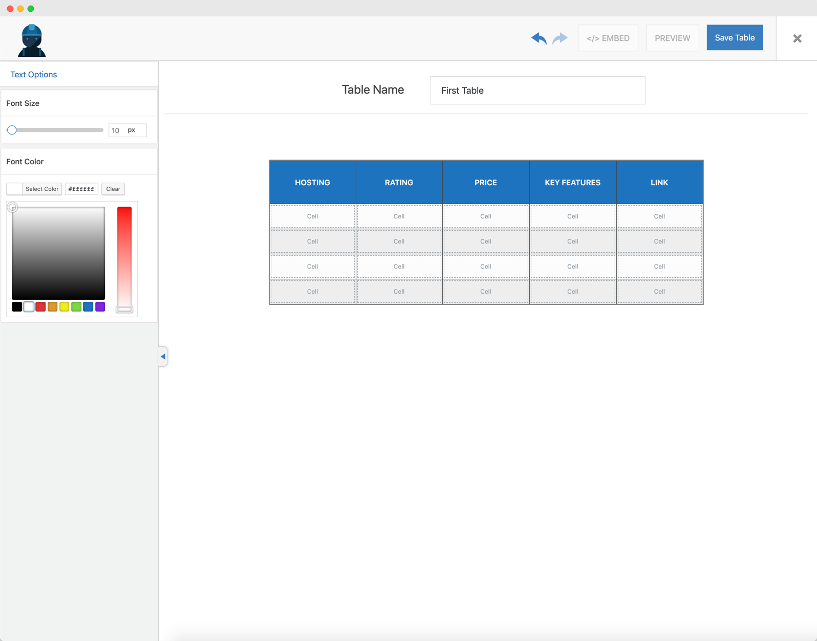 WP Table Builder &#8211; WordPress Table Plugin